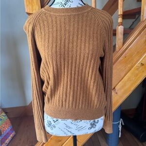 Frank & Oak Boucle Wool Blend Sweater in Caramel